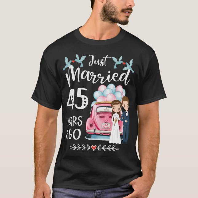 T-shirt 45ème anniversaire - Il y a 45 ans, marié (Devant)