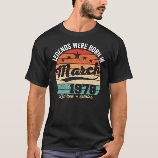 T-shirt 45ème Anniversaire vintage Légendes Nées Le 1er Ma