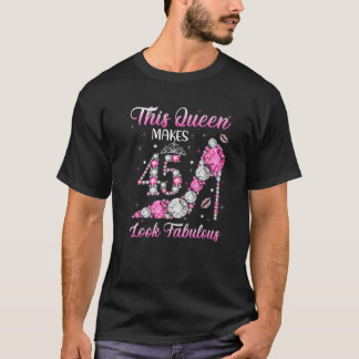 T-shirt 45Th Birthday S For Women Queens 1977 Diamond High