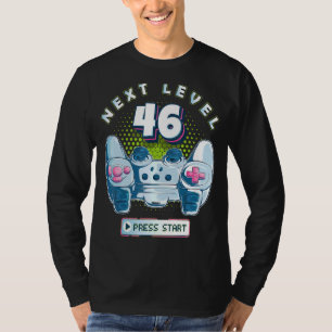 T-shirt 46 Anniversaire Gamer Niveau suivant 46 Contrôleur