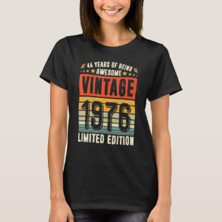 T-shirt 46 Ans Vintage 1976 46e Anniversaire Décoration