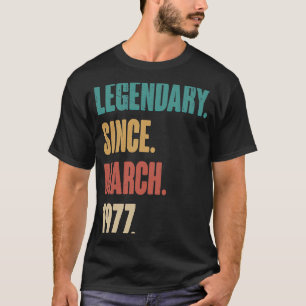 T-shirt 46 Ans Vintage 1977 Anniversaire 46 Mars Déco