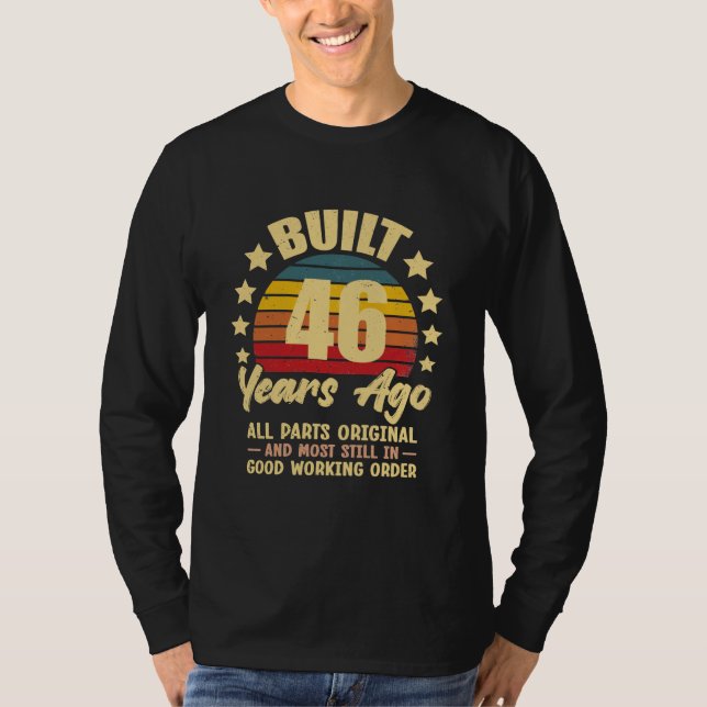 T-shirt 46 Years Ago All Parts Original 46th Birthday (Devant)