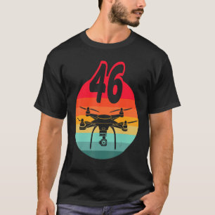T-shirt 46e Anniversaire I Télécommande Rétro Drones Avec
