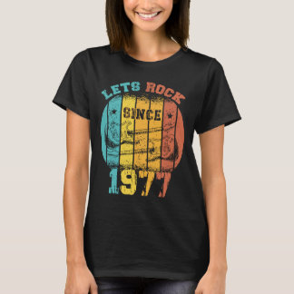 T-shirt 46e anniversaire Vintage 1977 Retro 46 ans Guit