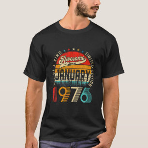 T-shirt 46E Décorations Anniversaires Janvier 1976 Hommes