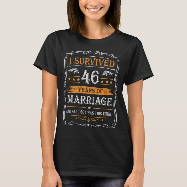 T-shirt 46th Wedding Anniversary Shirt Couples Husband Wif (Devant)