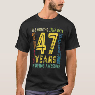 T-shirt 47 Ans 47E Anniversaire Femmes Hommes Papa Maman G