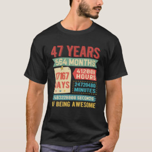T-shirt 47 Ans, 47Ème Anniversaire Décorations Bda
