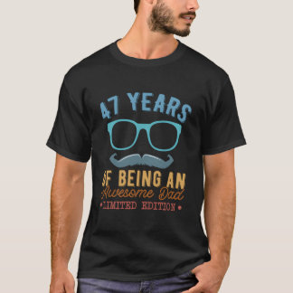 T-shirt 47 Ans À Être Un Papa Génial Jeux De Mots Pour La