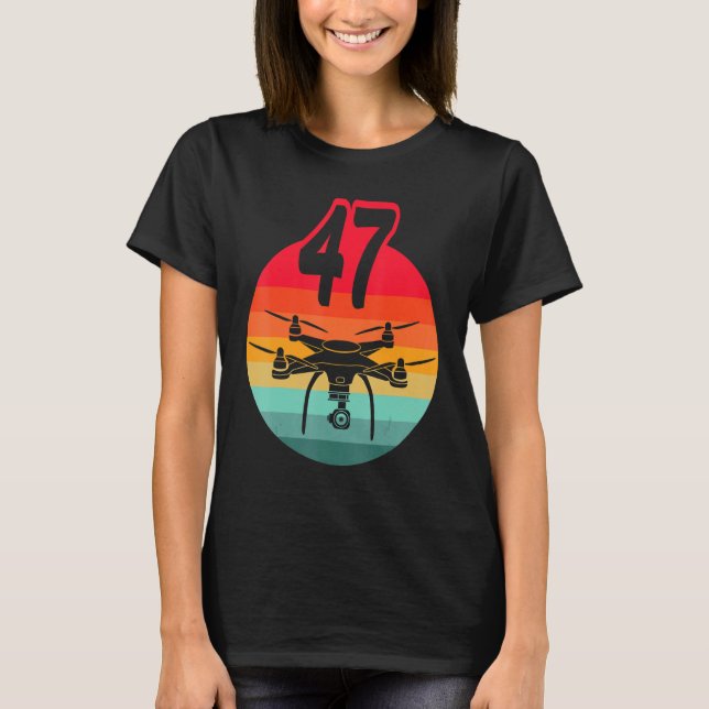 T-shirt 47ème Anniversaire I Télécommande Rétro Drones Ave (Devant)