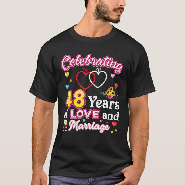 T-shirt 48 Ans D'Amour Et De Mariage 48E Ann (Devant)
