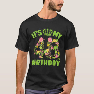 T-shirt 48 Ans Femmes Flower Son 48e Birt