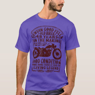 T-shirt 48 Years Old Biker Birthday Classic Vintage motorc