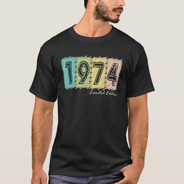 T-shirt 48e anniversaire Dames Mens 48 ans 1974 4 (Devant)