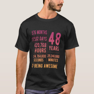 T-shirt 48e anniversaire hommes femmes drôle 48 ans
