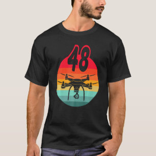 T-shirt 48e Anniversaire I Télécommande Rétro Drones Avec