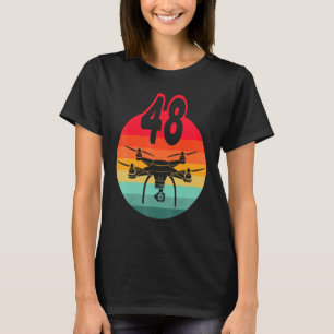 T-shirt 48e Anniversaire I Télécommande Rétro Drones Avec