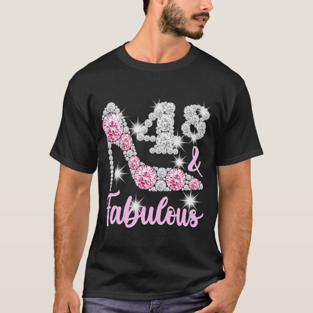 T-shirt 48e anniversaire pour les femmes 48 et talons fabu (Devant)