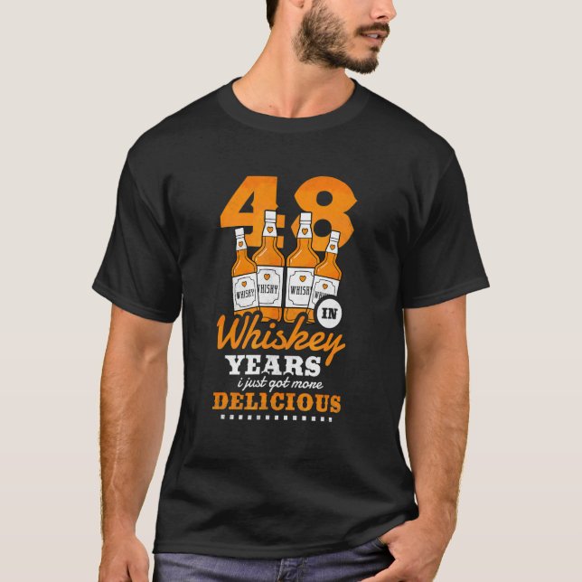 T-shirt 48ème Anniversaire En Whiskey Années Je Viens D'Av (Devant)