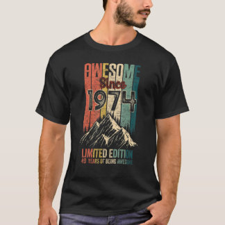 T-shirt 49 Anniversaire stupéfiant depuis 1974 Vintage