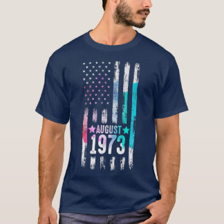 T-shirt 49 ans, 1973 drapeau américain 49e anniversaire 