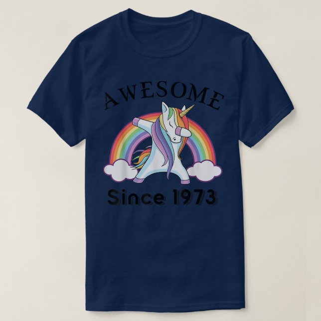 T-shirt 49 ans Awesome depuis 1973 49e anniversaire (Design devant)