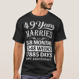 T-shirt 49 ans mariés Joyeux 49e anniversaire de Mariage