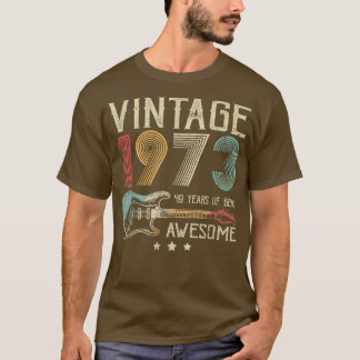T-shirt 49e Birthday Womens Mens Vintage Awesome 1973 Gui