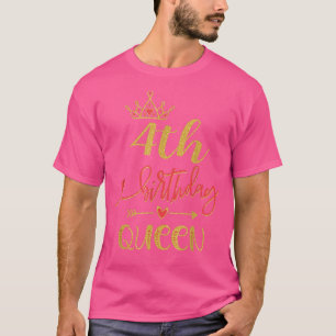 T-shirt 4 Anniversaire Reine 4 Ans Filles Anniversaires Th