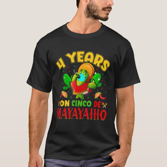 T-shirt 4 Ans Sur Cinco De Maya Cinco De Mayo Mexicaine (Devant)