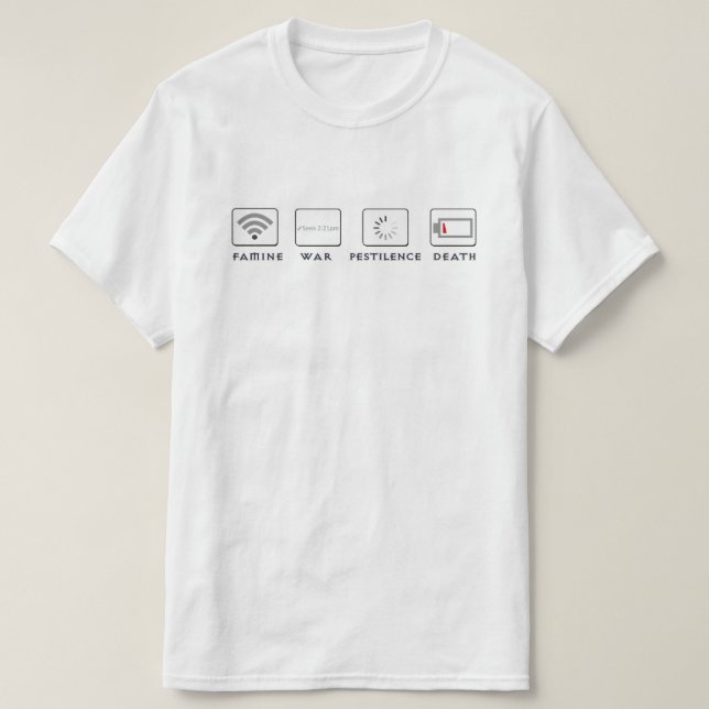 T-shirt 4 cavaliers de la nouveauté drôle d'apocalypse de (Design devant)