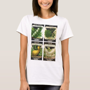T-shirt 4 conceptions d'art Étiquette de paquets de semenc