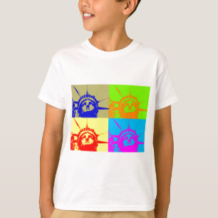 T-shirt 4 Couleur Pop Art Lady Liberty