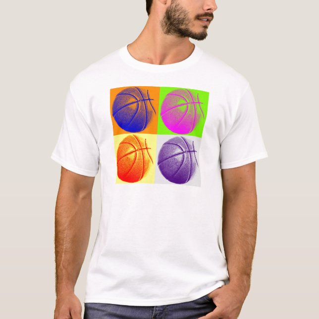 T-shirt 4 couleurs Pop Art Basketball (Devant)
