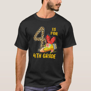 T-shirt 4 Est Pour Enseignant De 4E Année Leopard Premier