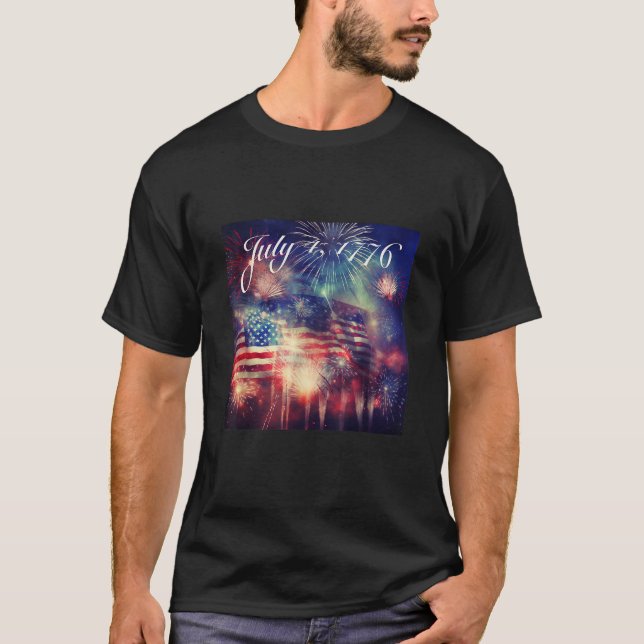 T-shirt 4 juillet 1776 design de t graphique drapeau améri (Devant)