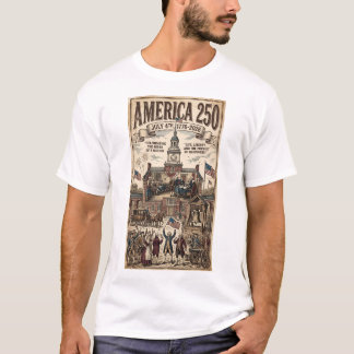 T-shirt 4 juillet 250 ans jour de l'indépendance rétro