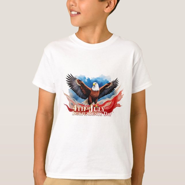 T-shirt 4 juillet Aigle - Art Patriotique (Devant)
