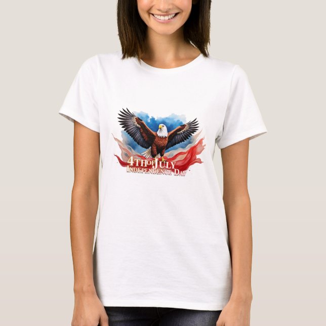 T-shirt 4 juillet Aigle - Art Patriotique (Devant)