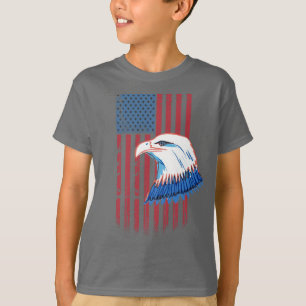 T-shirt 4 juillet Aigle et drapeau
