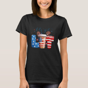T-shirt 4 juillet Allons chercher du café Lit Party