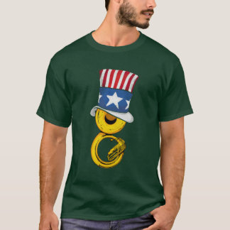 T-shirt 4 juillet Amérique Hommes Marching Band Sousaphone