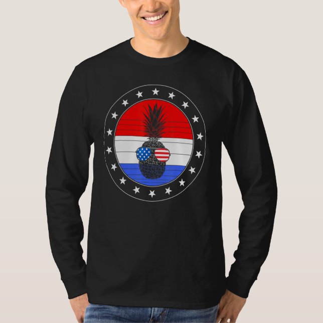 T-shirt 4 juillet Ananas Cute Beach Aloha Independenc (Devant)