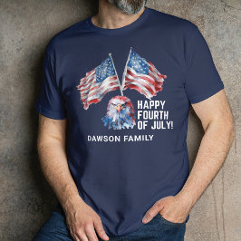 T-shirt 4 juillet aquarelle personnalisée