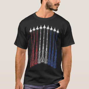 T-shirt 4 juillet Avion Avion Avion De Combat Rouge Blanc