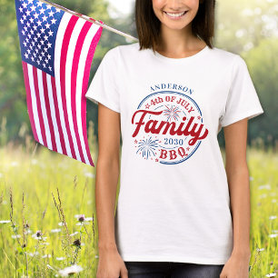 T-shirt 4 juillet BBQ Famille Personnalisée Réunion Unisex
