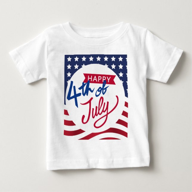 T-shirt 4 juillet bébé personnalisé (Devant)