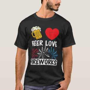 T-shirt 4 Juillet Beer Love Fireworks Directeur