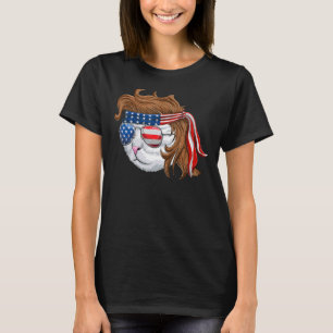 T-shirt 4 Juillet Cat Mulle Patriot Américain Maman Chat